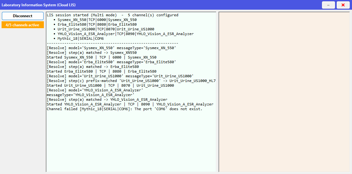 Cloud LIS interface